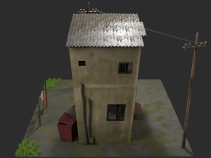my house toon style low-poly 3D Model
