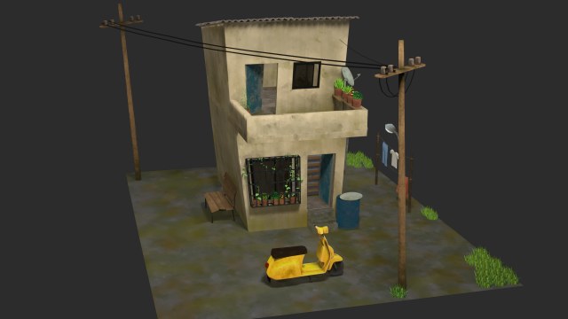 my house toon style low-poly 3D Model .c4d .max .obj .3ds .fbx .stl .blend 
