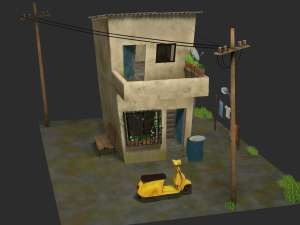 my house toon style low-poly 3Dモデル
