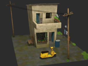 my house toon style low-poly 3D Model