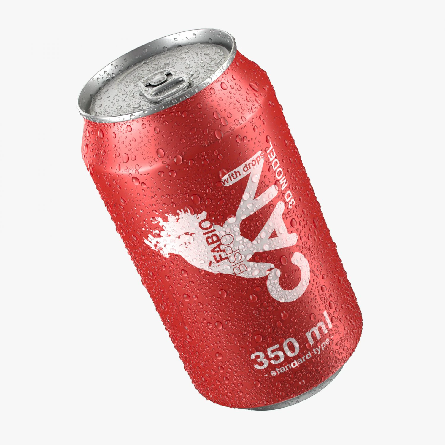 soda can with droplets 350ml 3D Model .c4d .max .obj .3ds .fbx .stl .blend 