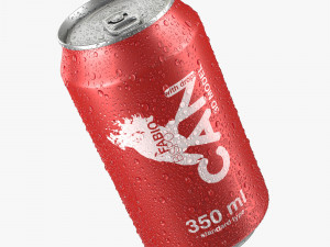 soda can with droplets 350ml 3D 모델