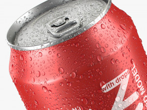 soda can with droplets 350ml Modello 3D