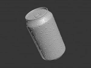 soda can with droplets 350ml 3D Model