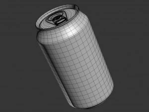 soda can with droplets 350ml 3D Model