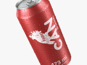 soda can with droplets 473ml 3D Model