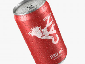 soda can with droplets 220ml 3D Model