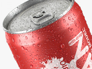 soda can with droplets 220ml 3D मॉडल