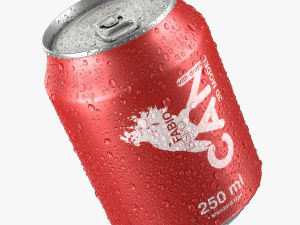kaleng soda dengan tetesan 250ml Model 3D