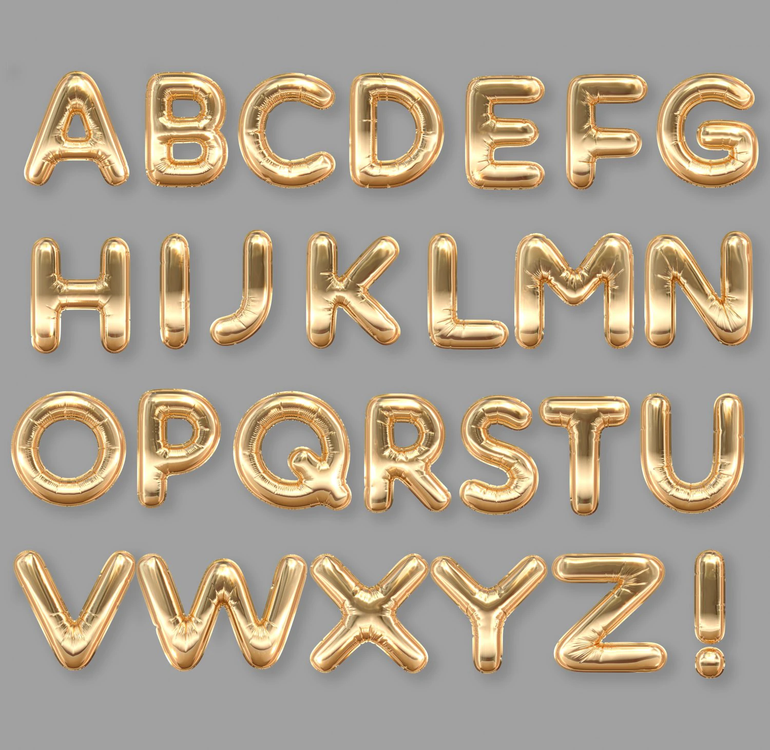 balloons alphabet golden 3D Model .c4d .max .obj .3ds .fbx .stl .blend