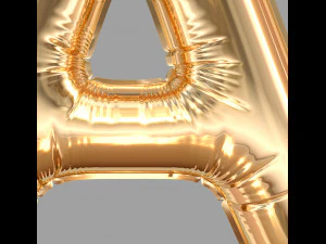 balloons alphabet golden 3D Model