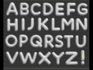 balloons alphabet golden 3Dモデル
