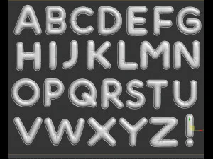 balloons alphabet golden 3D Model
