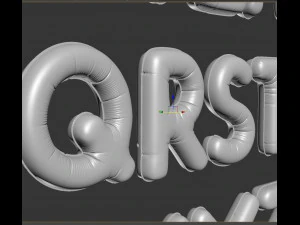 balloons alphabet golden 3D Model