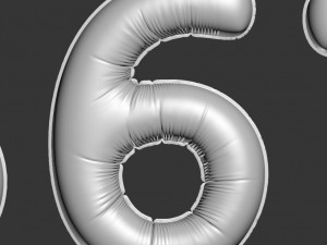 balloons numbers golden 3D Model