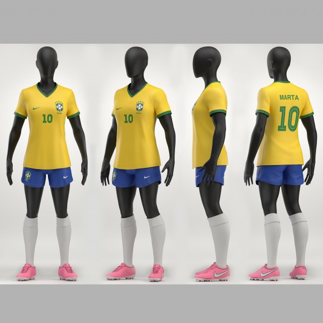 womens soccer uniform Modelo 3D .c4d .max .obj .3ds .fbx .stl .blend 