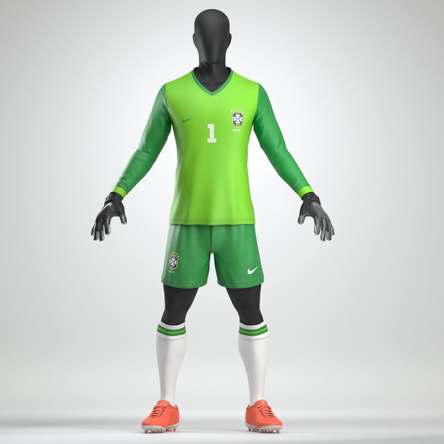 goalkeeper soccer uniform 3D Model .c4d .max .obj .3ds .fbx .stl .blend 