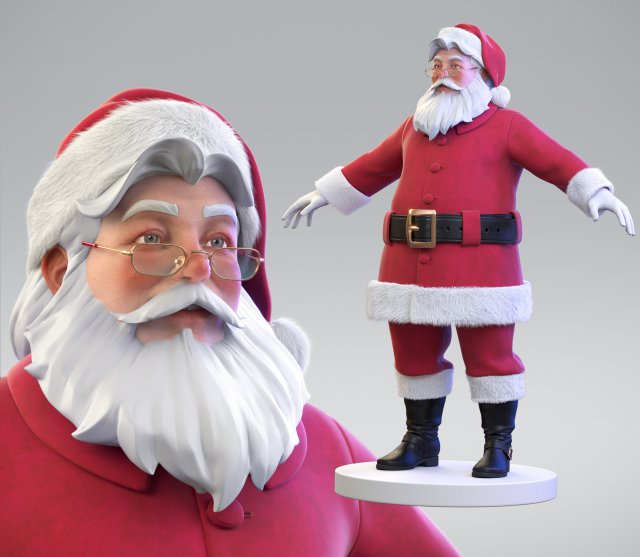 santa claus Model 3D .c4d .max .obj .3ds .fbx .stl .blend 