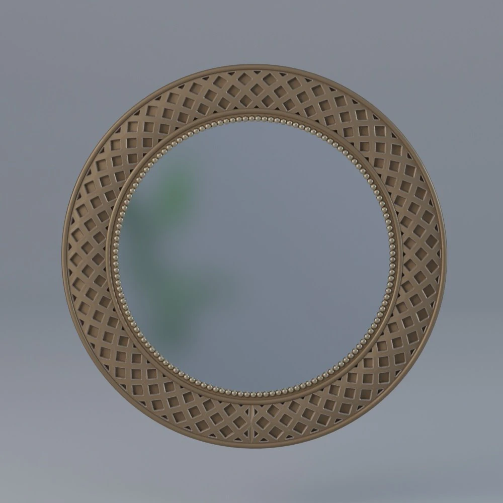 bronze round wall mirror 3D Model .c4d .max .obj .3ds .fbx .stl .blend 