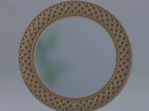 Specchio da parete rotondo in bronzo Modello 3D