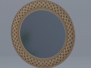 bronze round wall mirror Model 3D