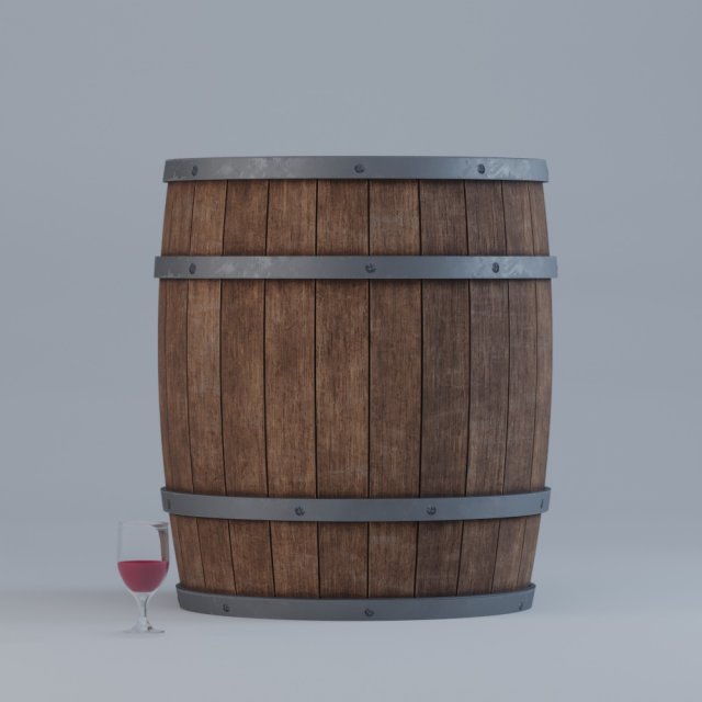 wooden barrel Modèle 3D .c4d .max .obj .3ds .fbx .stl .blend 