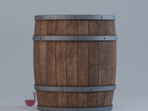 wooden barrel 3D Модель