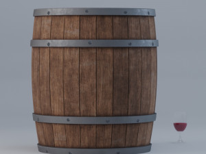 wooden barrel Modèle 3D