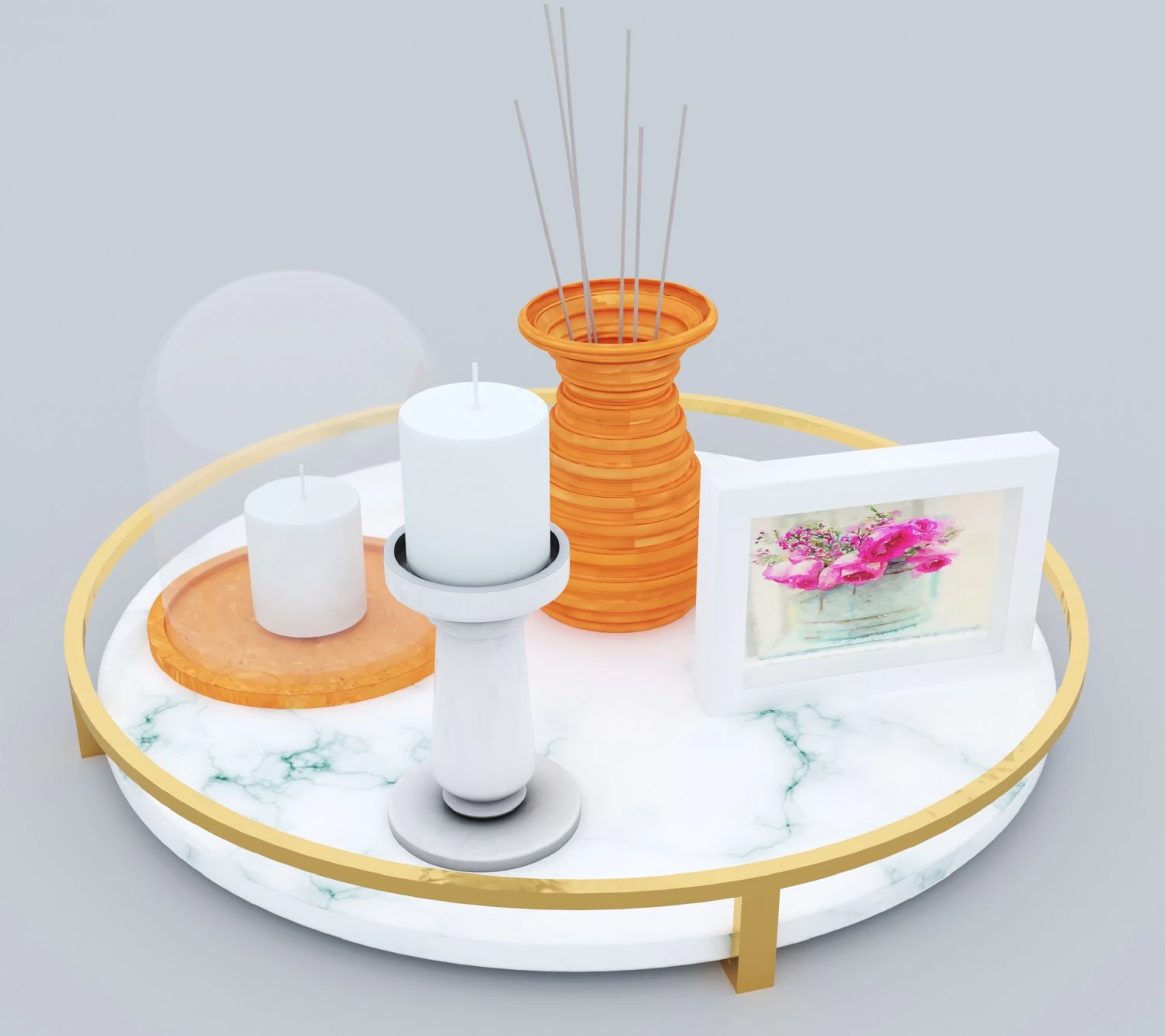 decorative set 3D Model .c4d .max .obj .3ds .fbx .stl .blend 