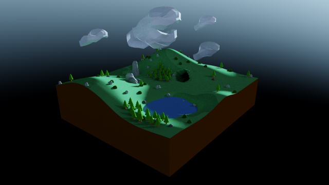 toon terrain set Model 3D .c4d .max .obj .3ds .fbx .stl .blend 