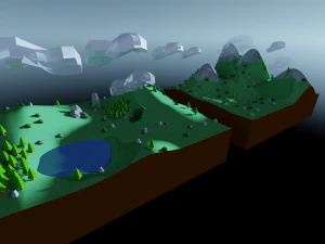 toon terrain set expanded 3D Model