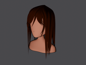 basic anime head includes hair 3D Модель