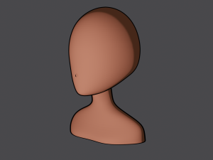 basic anime head includes hair 3D मॉडल