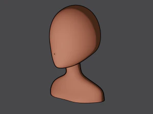 basic anime head includes hair 3D Model