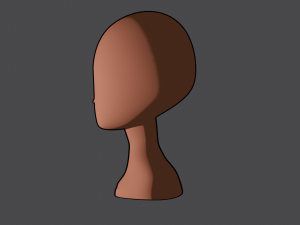 basic anime head includes hair 3D मॉडल