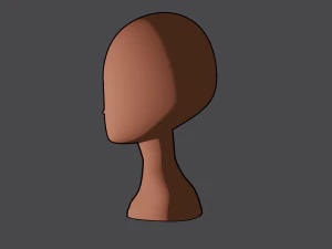 basic anime head includes hair 3D Model
