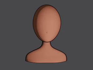 basic anime head includes hair 3D Model