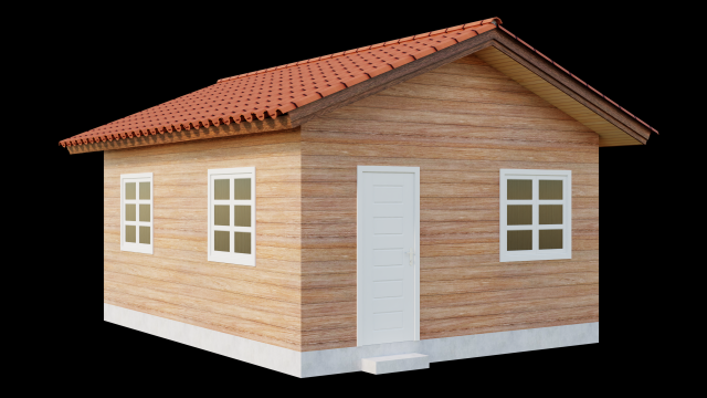 wood house 3D Model .c4d .max .obj .3ds .fbx .stl .blend 