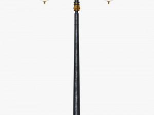 cast iron antique street light lamp crown with 2 luminaries Model 3D