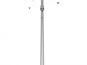cast iron antique street light lamp crown with 2 luminaries Model 3D