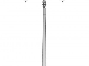 cast iron antique street light lamp crown with 2 luminaries Model 3D