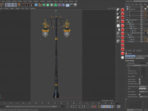 cast iron antique street light lamp crown with 2 luminaries Model 3D