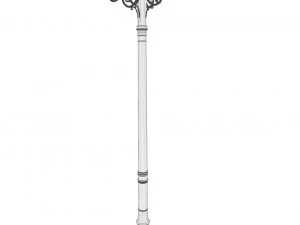 cast iron antique street light lamp crown with 5 luminaries 3D Model