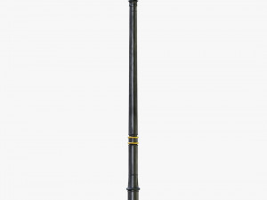 cast iron antique street light lamp crown with 5 luminaries Model 3D