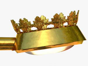 cast iron street light lamp with 4 luminaries 3D Model