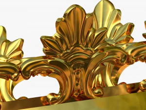 cast iron street light lamp with 4 luminaries 3D Model