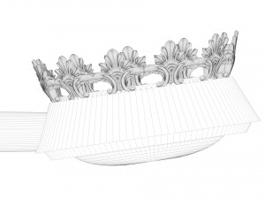 cast iron street light lamp with 4 luminaries Model 3D