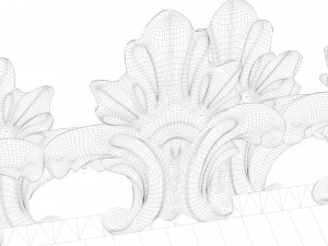 cast iron street light lamp with 4 luminaries Model 3D