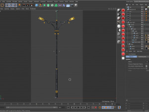cast iron street light lamp with 2 luminaries Modèle 3D