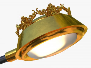 cast iron street light lamp with 2 luminaries Modèle 3D